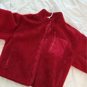 Fabletics Red Sherpa Jacket